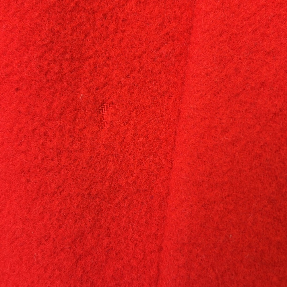 AK Anne Klein Red Woolโ Blend Open Front Blazer Pockets Thick Festive Holiday L - Picture 13 of 17